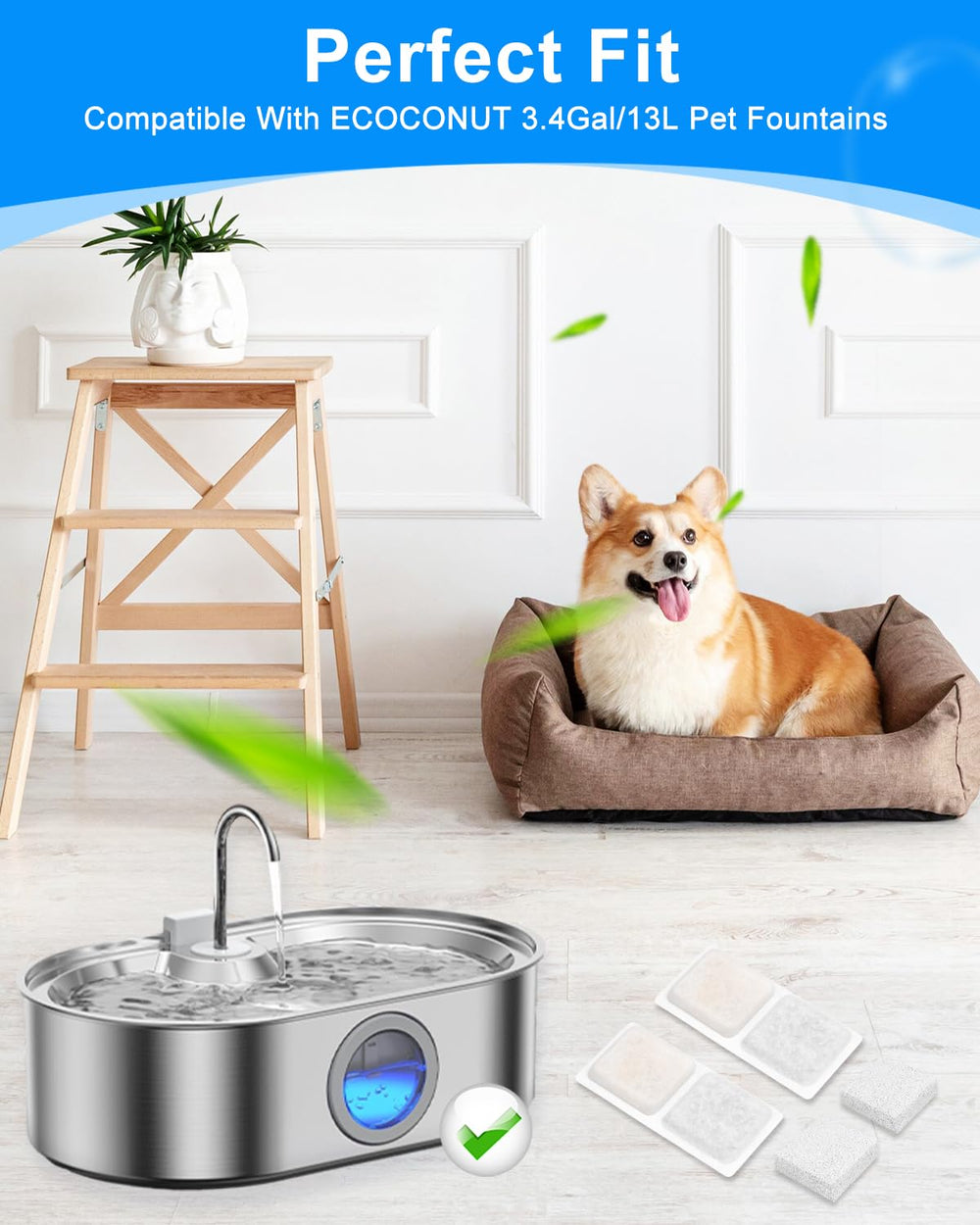 MyfatBOSS sponge filters trap hair and debris for cleaner drinking water.