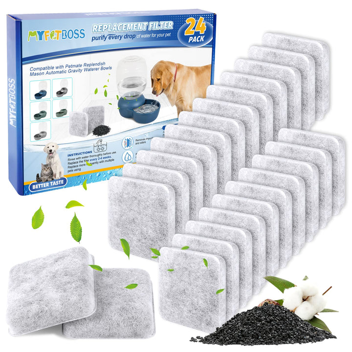 MyfatBOSS 24-pack packaging for easy replacement with Petmate compatibility.