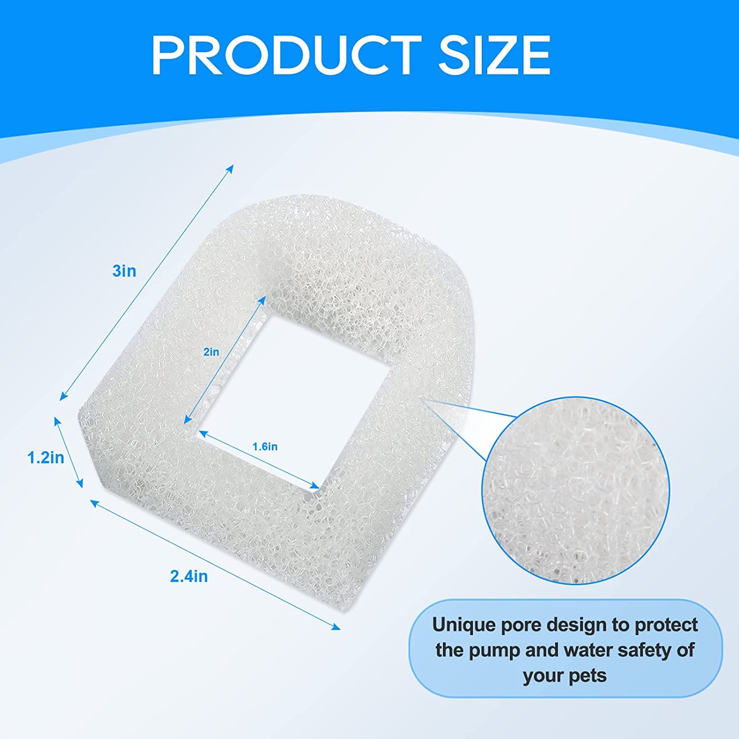 MyfatBOSS 360 Pet Fountain compatible filter reduces hair buildup for smoother pump operation.