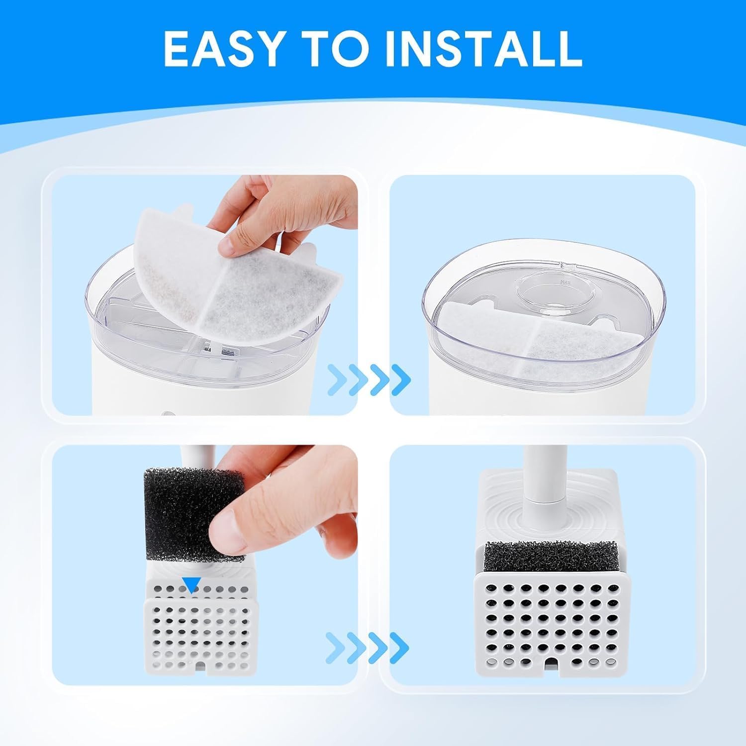 MyfatBOSS activated coconut carbon filter traps debris for clearer water