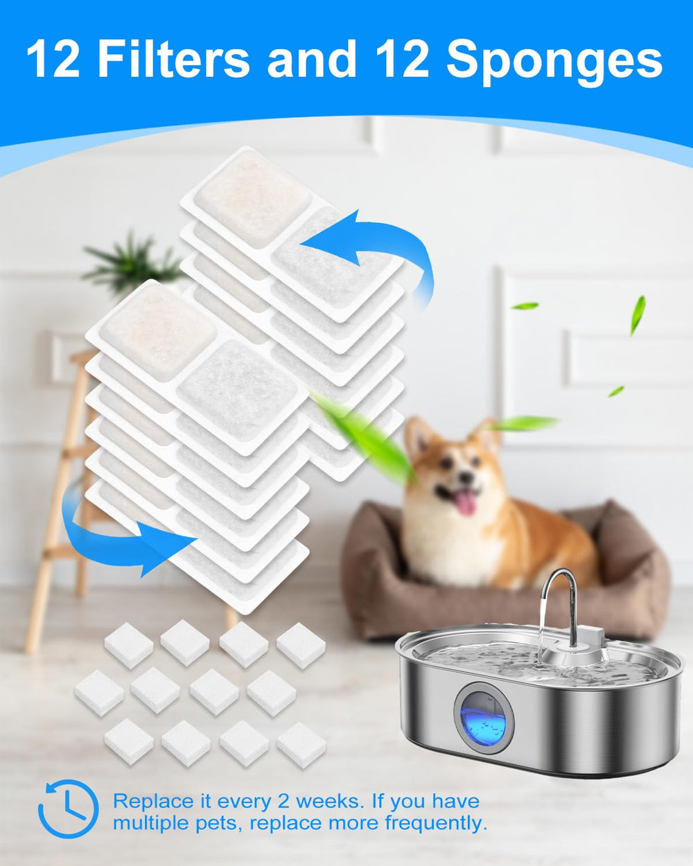 MyfatBOSS compatible 3.4 Gal/13 L dog fountain fit for easy installation.