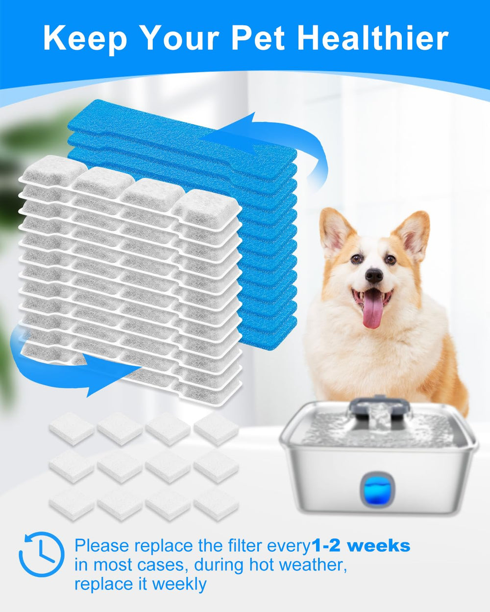 MyfatBOSS packaged filters help maintain fresh water for pets.