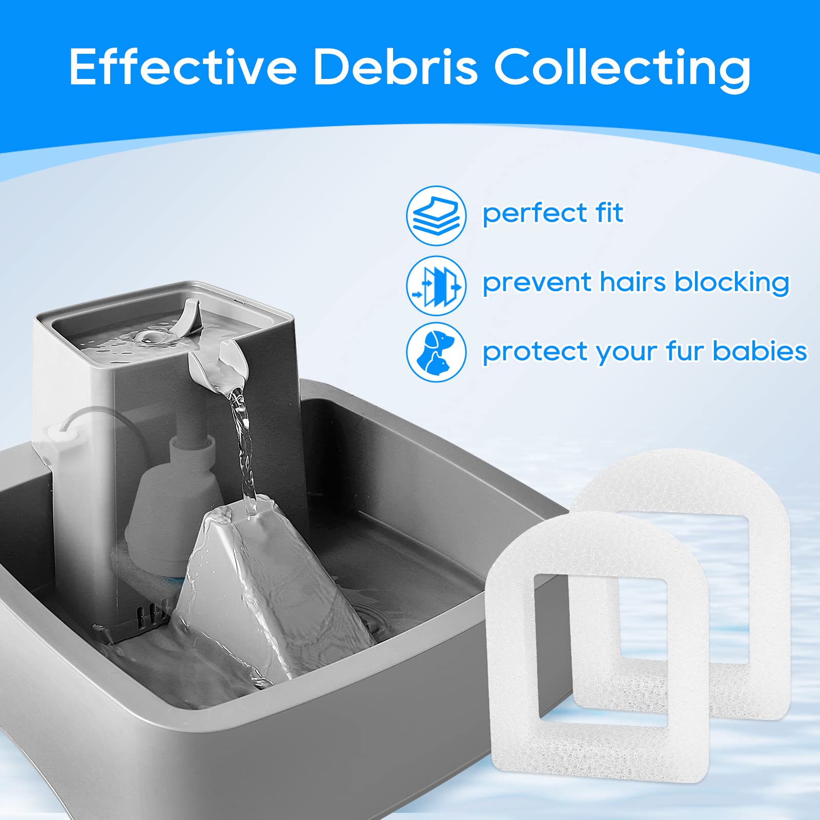 MyfatBOSS pet-safe compatible water fountain filter supports steady flow and cleaner reservoirs.