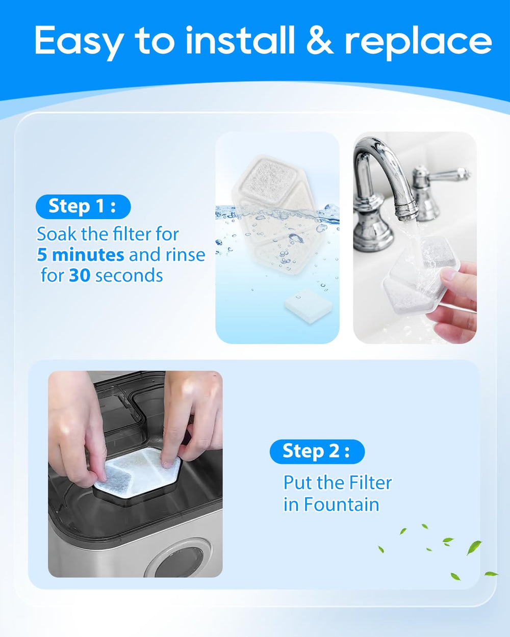 MyfatBOSS water fountain filters promote fresher water for cats.