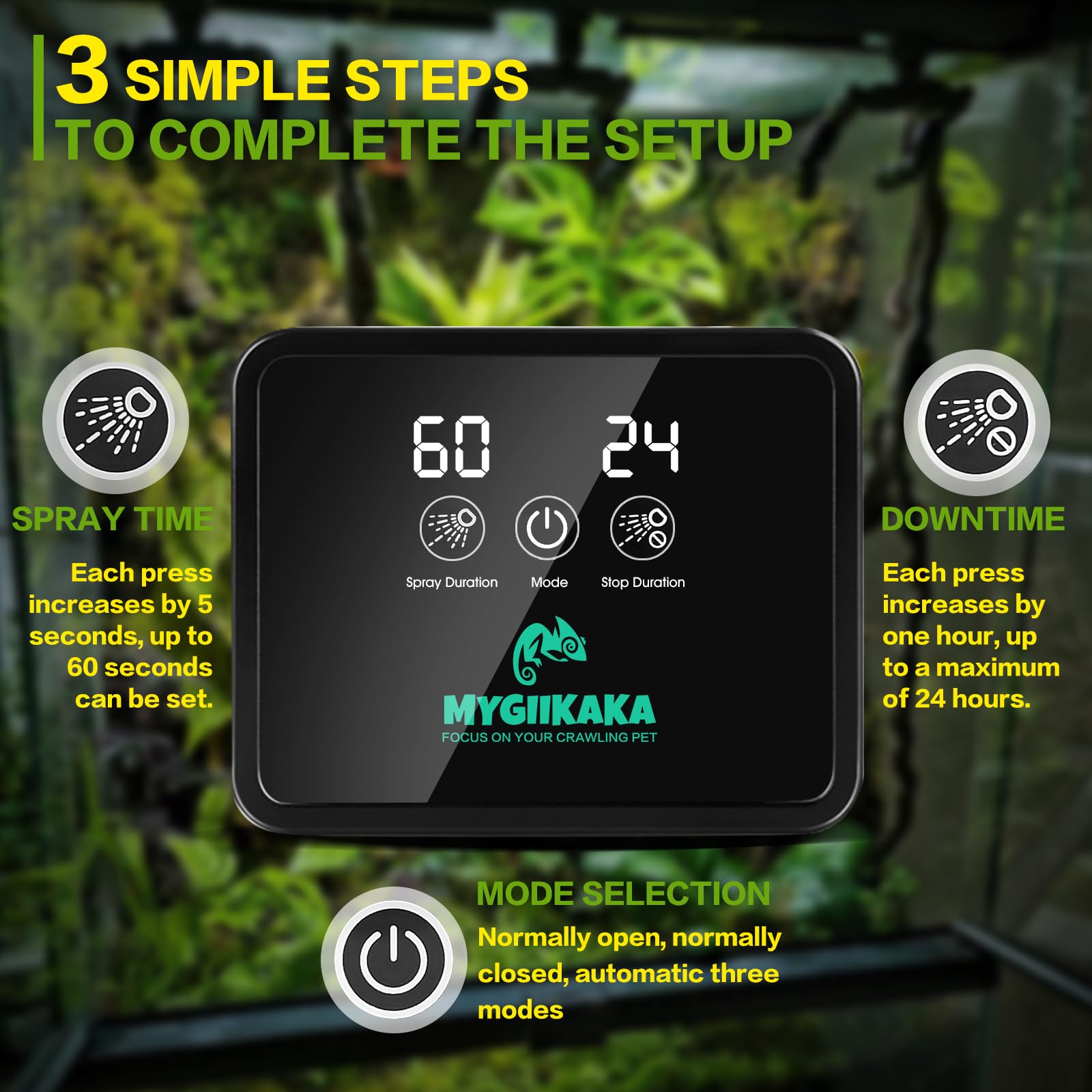 MYGIIKAKA Reptile Mister with 360 degree nozzles for even distribution