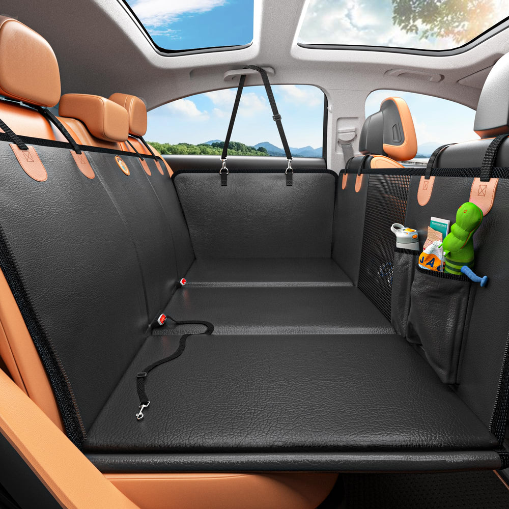 MYJAQI back seat extender for dogs expands space for pets on the back seat.