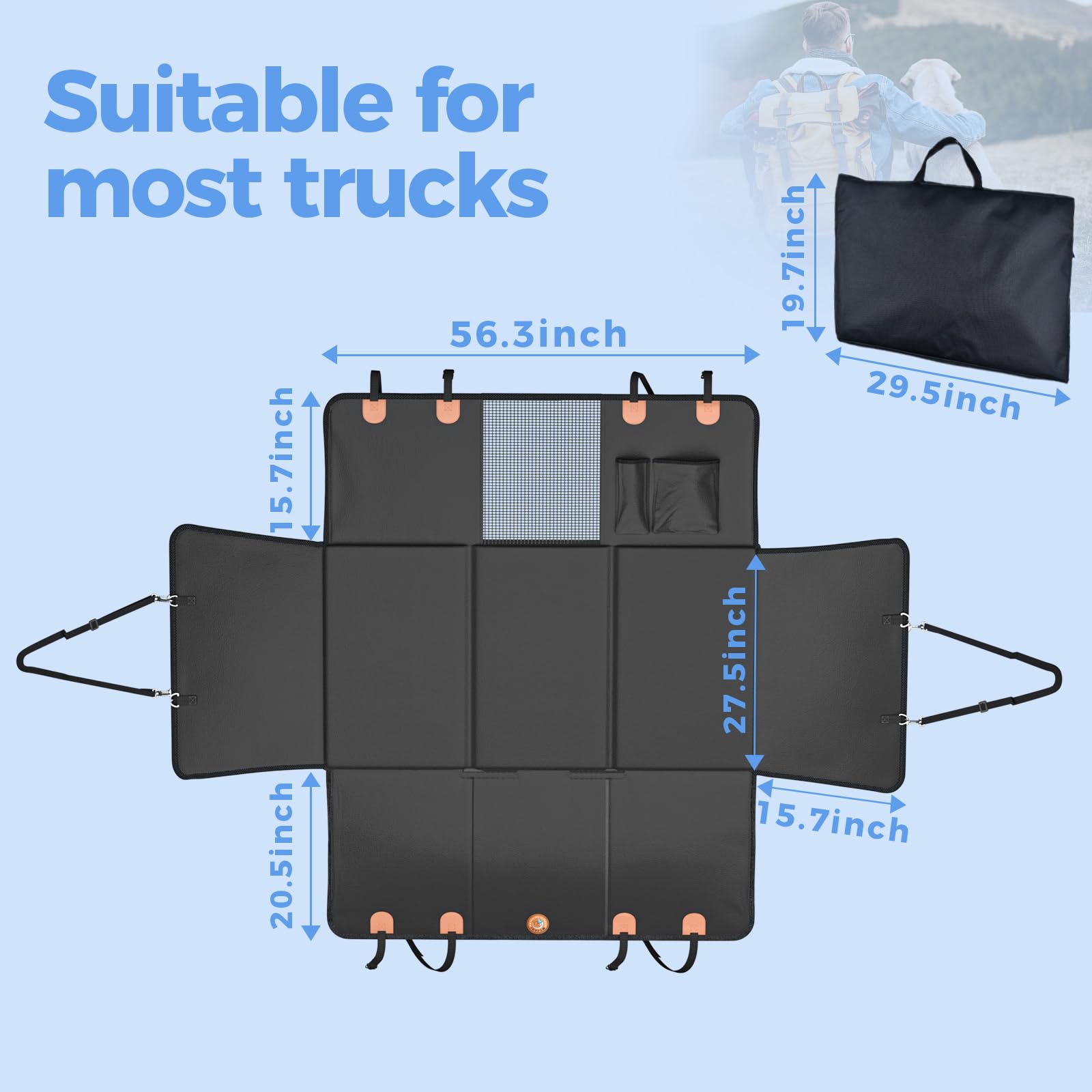 MYJAQI foldable dog seat cover for easy storage and cleaning.