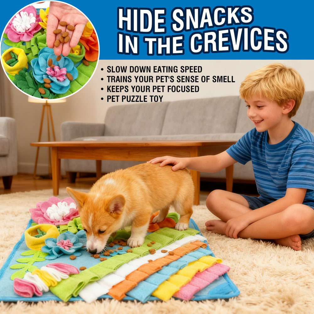 MYLIFESION Snuffle Mat dog sniffing treats: promotes focused searching