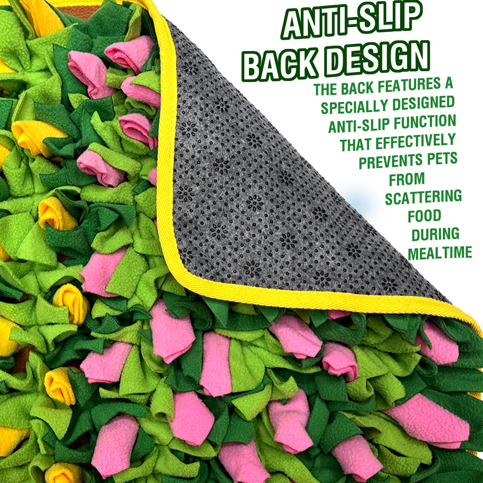 MYLIFESION fleece texture provides soft enrichment during sniffing sessions.