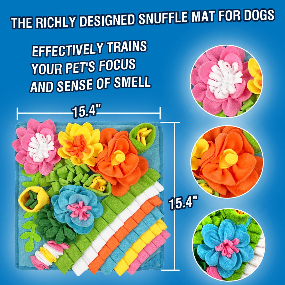 MYLIFESION Snuffle Mat flower design closeup: plush fleece texture
