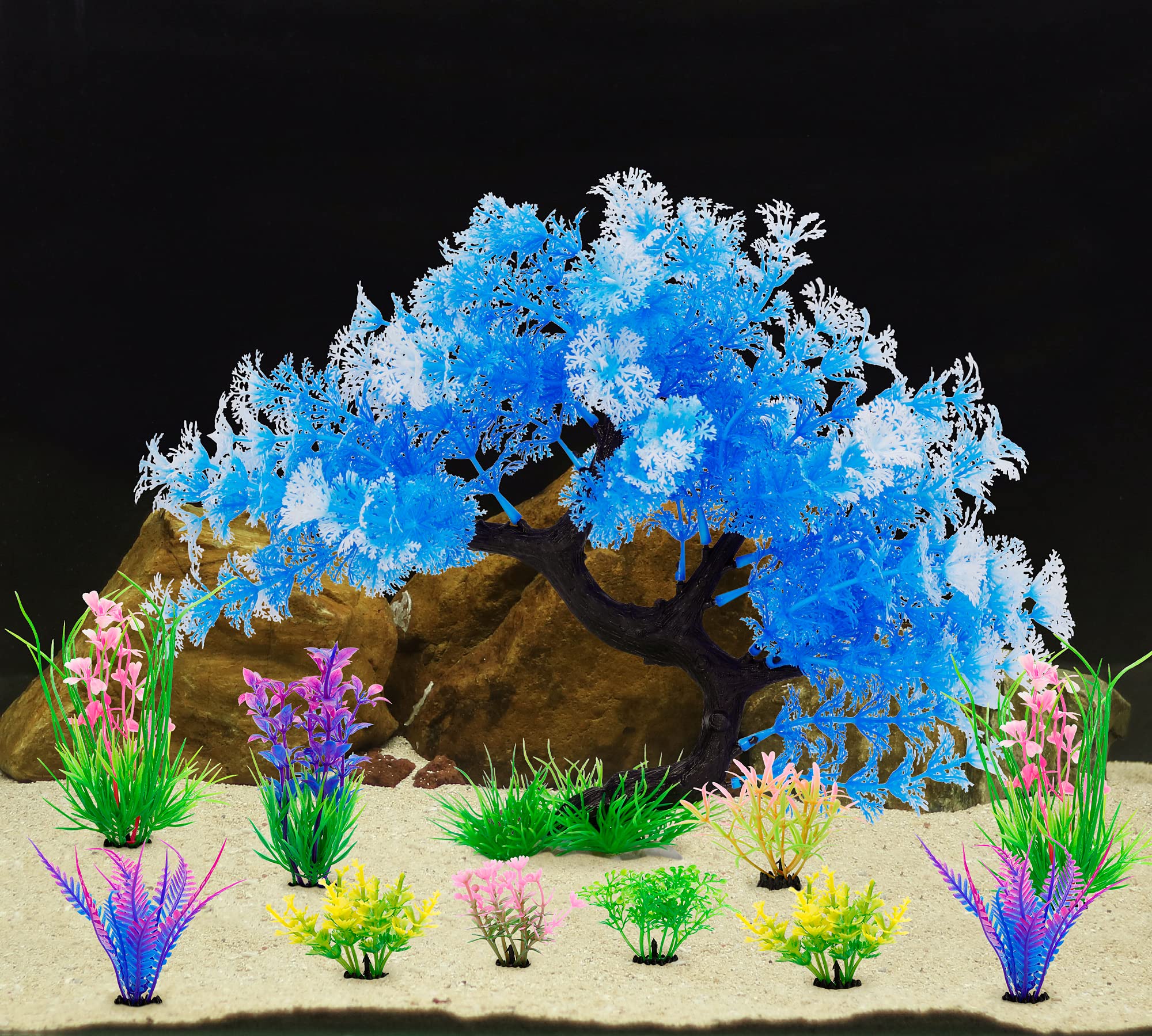 MyLifeUNIT aquarium decor colorful set brightens tanks and invites exploration.
