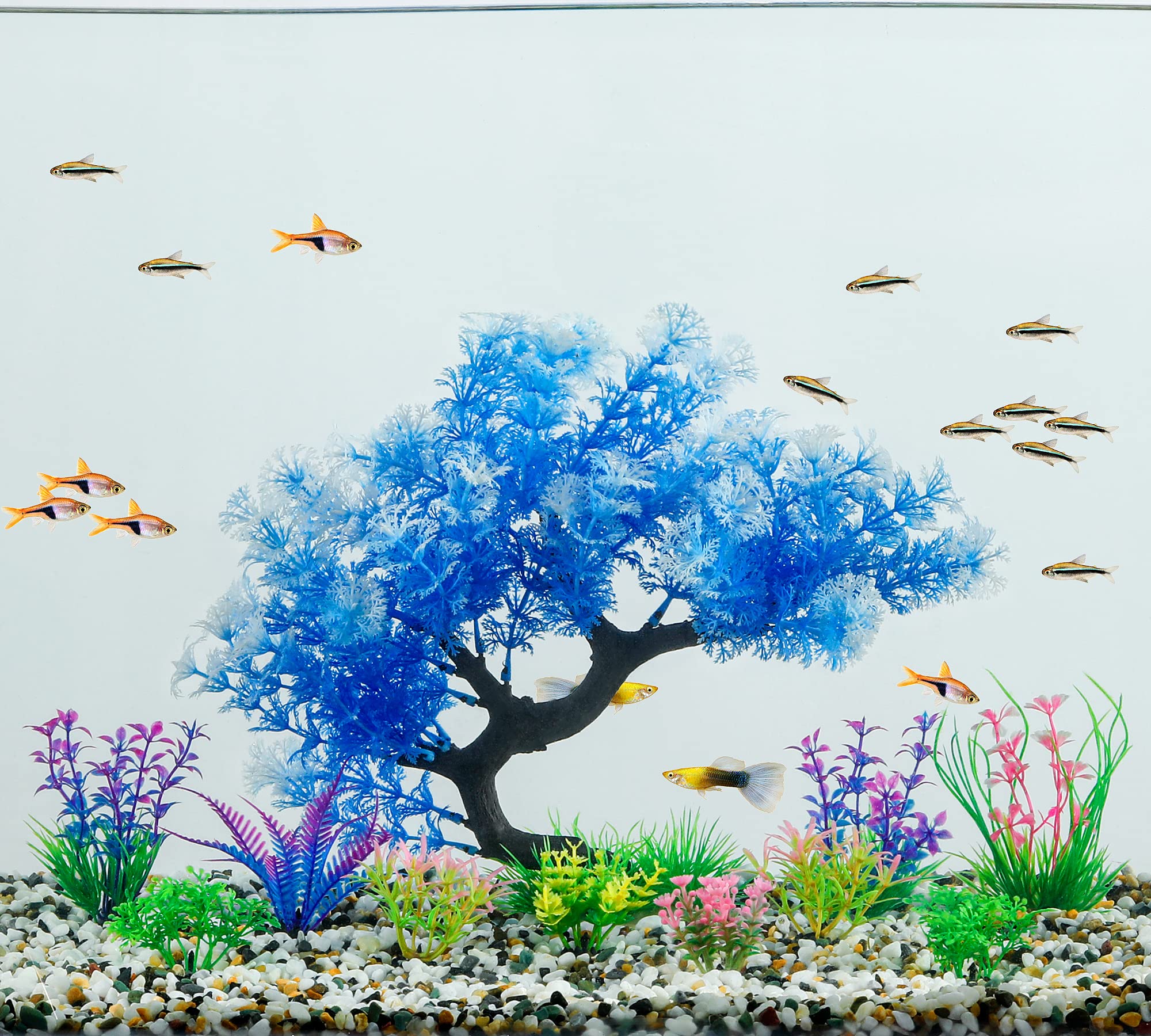 MyLifeUNIT aquarium decor stands upright with or without water for flexible setup.