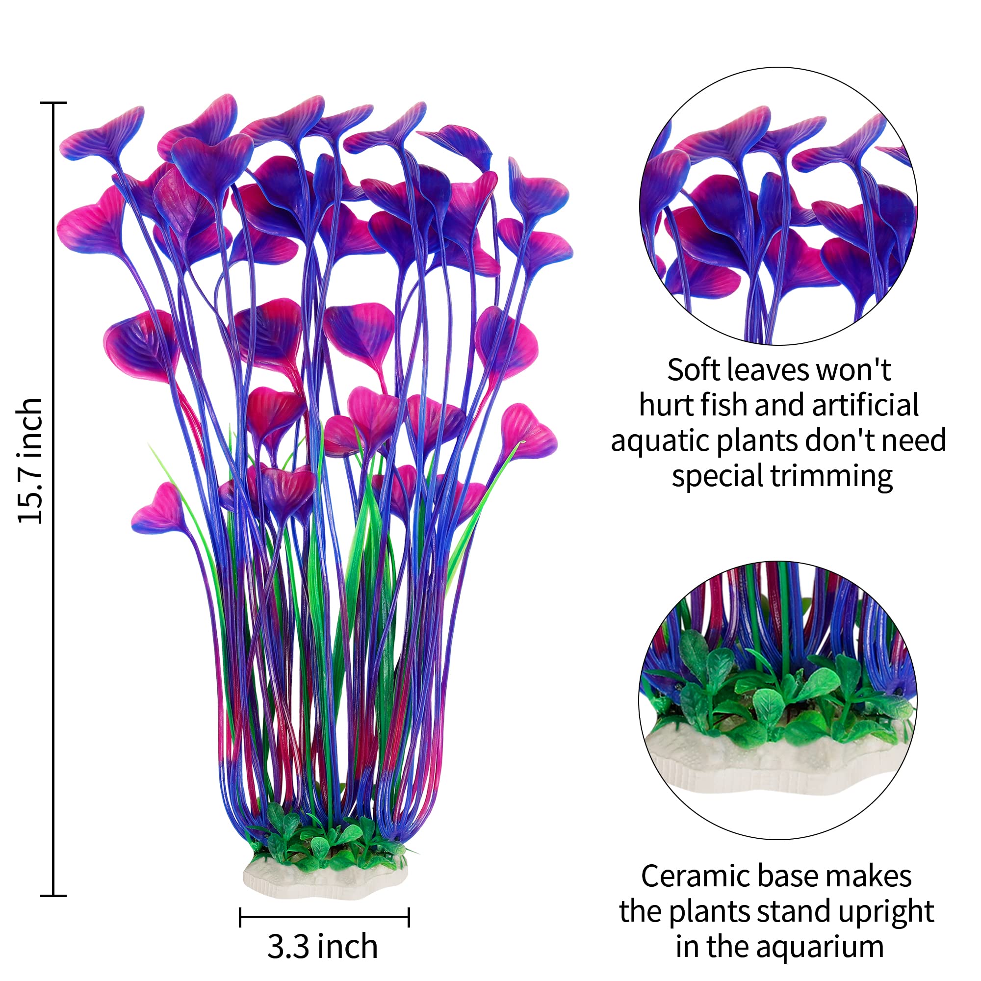 MyLifeUNIT aquarium plants ceramic base provide upright stability in water.