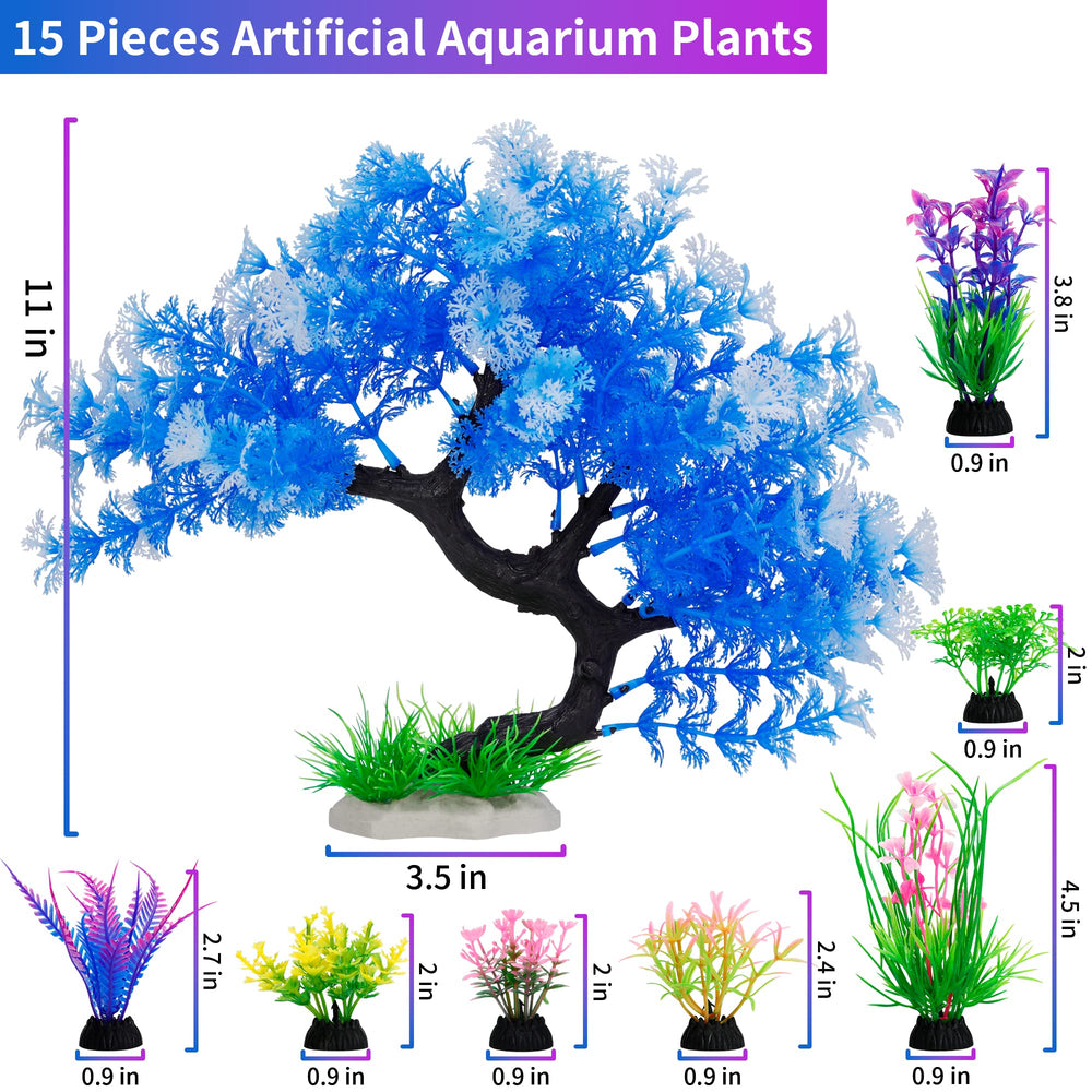 MyLifeUNIT artificial aquarium plants small collection enhances color and shelter for shy fish.