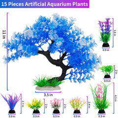 MyLifeUNIT artificial aquarium plants small collection enhances color and shelter for shy fish.