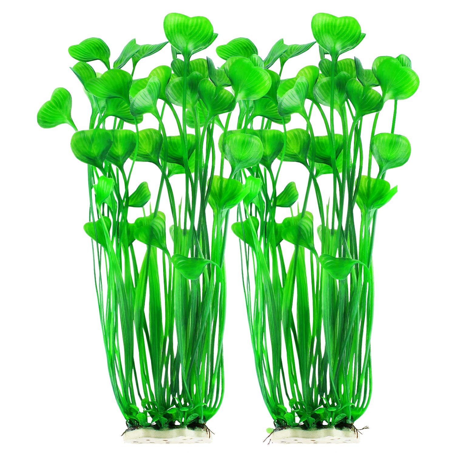 MyLifeUNIT tall green plastic fish tank plants for a natural vertical accent in any aquarium.
