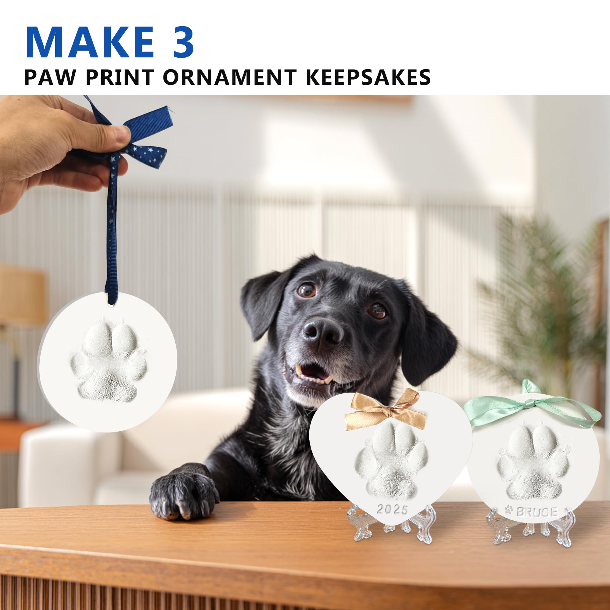 MYPAWLETS cat pawprint ornament close-up shows heart-shaped mold and intricate detail for memories.