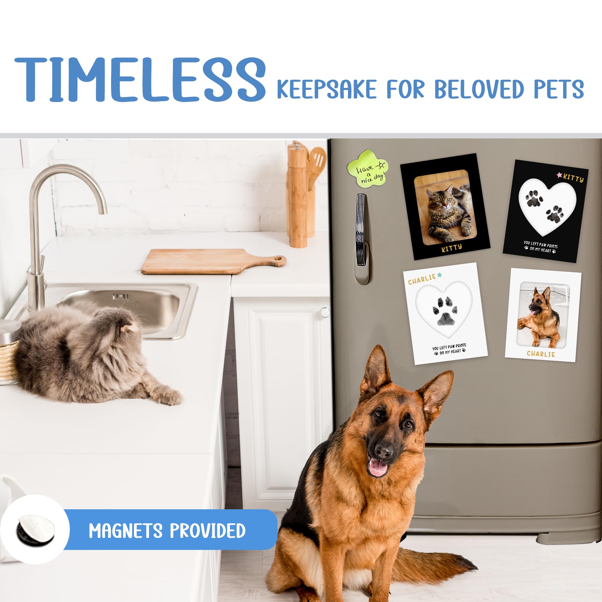MYPAWLETS four frames and magnets for fridge display of paw prints
