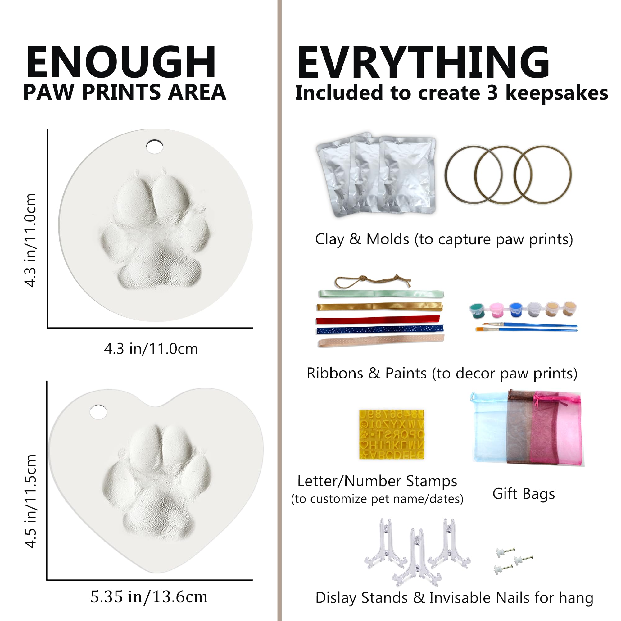 MYPAWLETS Pawprints Kit personalization stamps for adding pet name and dates.