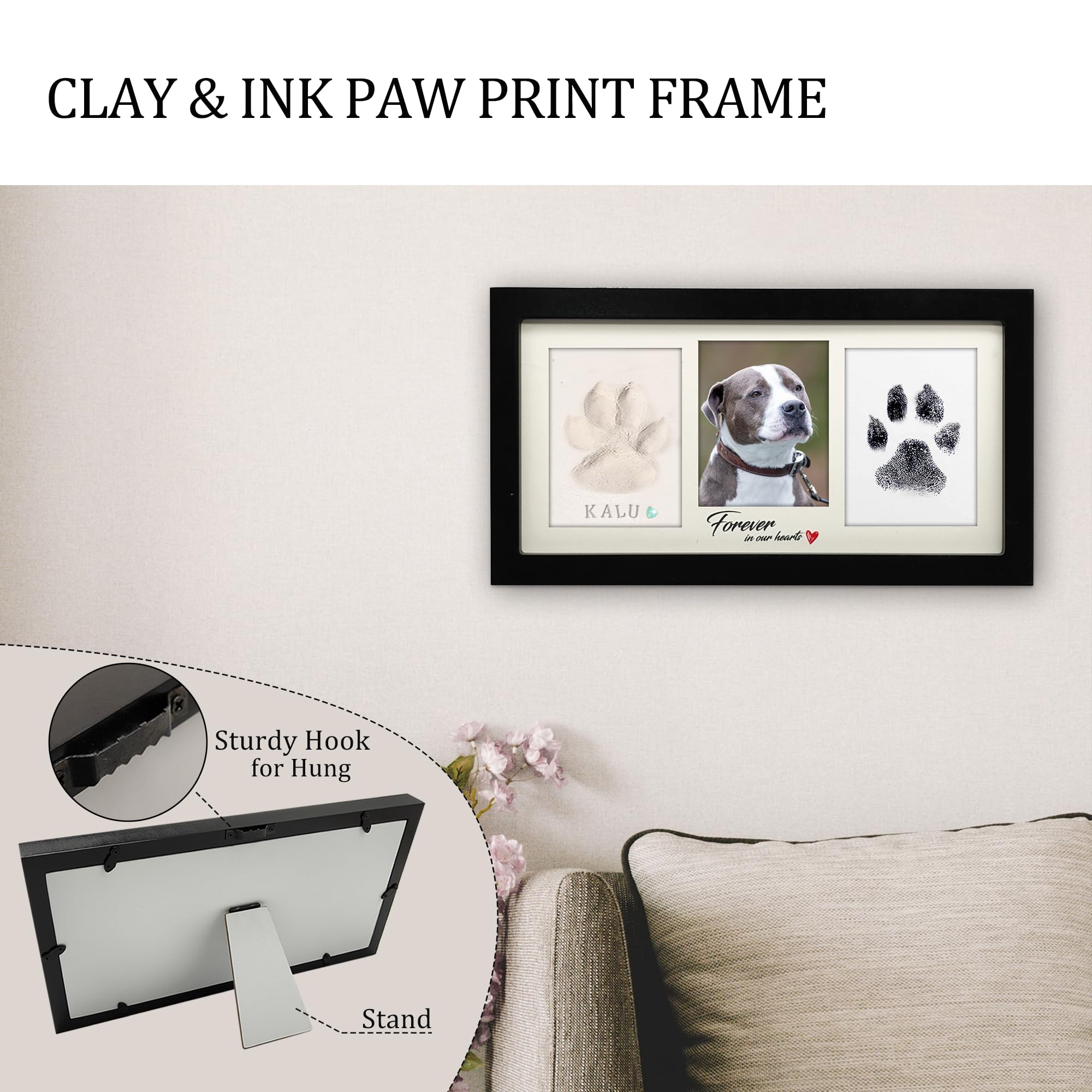 MYPAWLETS Pet Memorial Frame with Plexiglass protecting the print