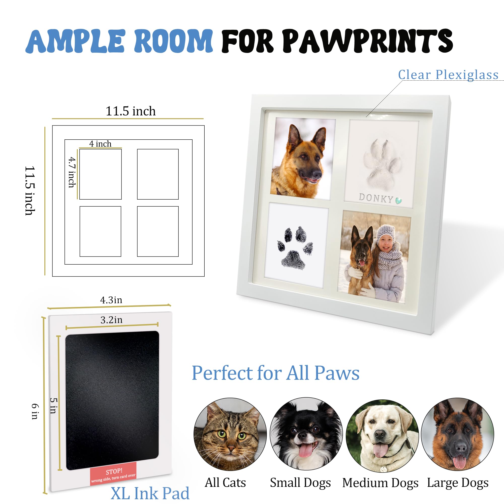 MYPAWLETS kit shows photo slots beside paw prints for display.