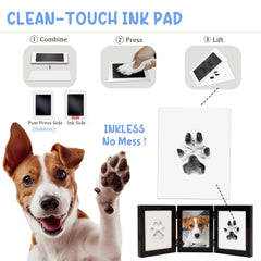 MYPAWLETS wooden frame with plexiglass protecting finished paw print.