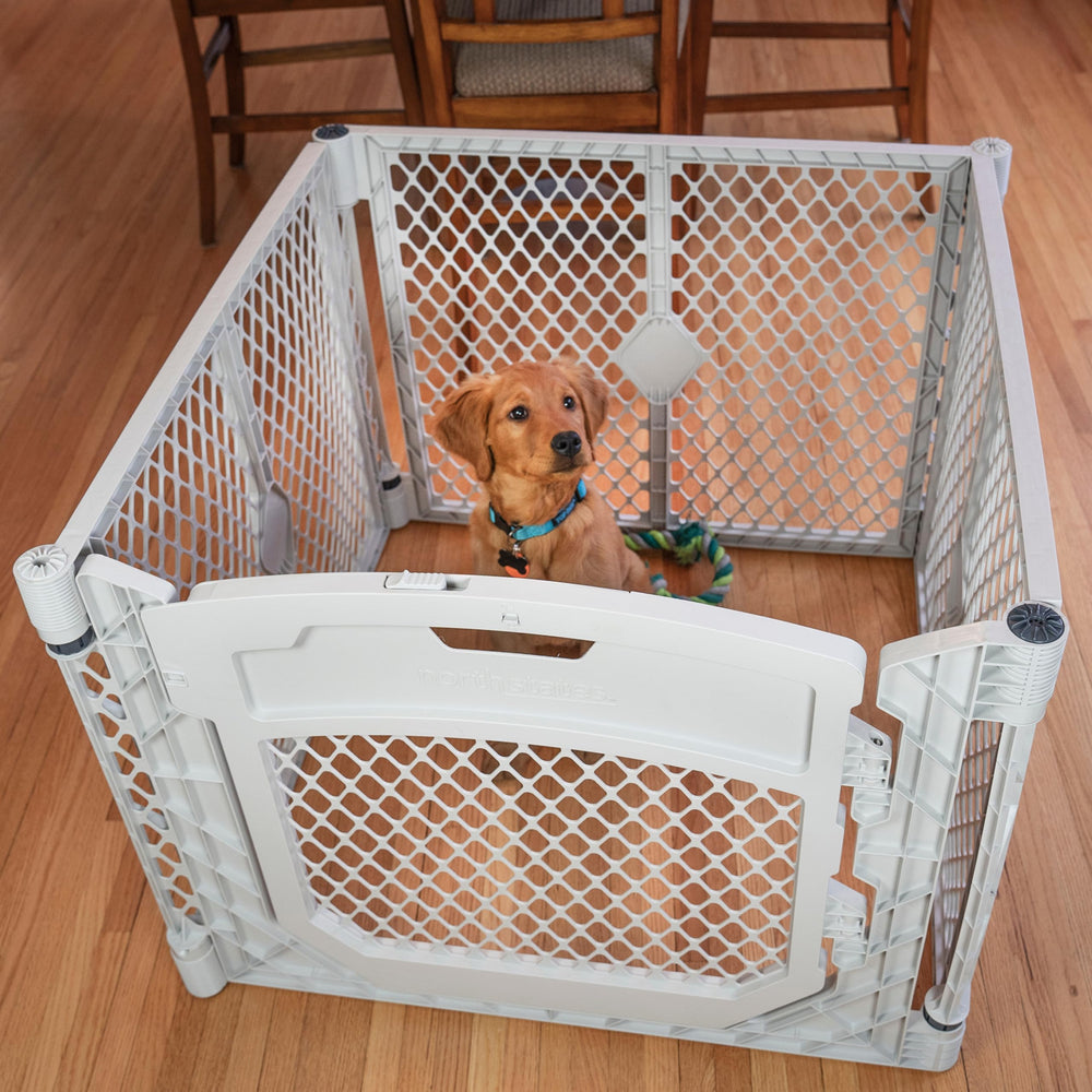 MYPET Petyard Plus 26-inch height keeps dogs securely contained.