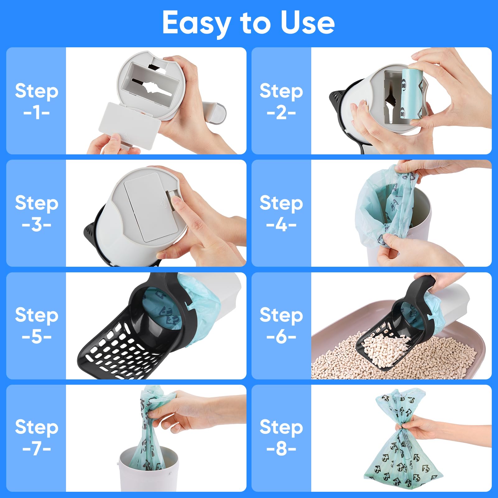 Bags and dispenser clip easily to a leash for outings
