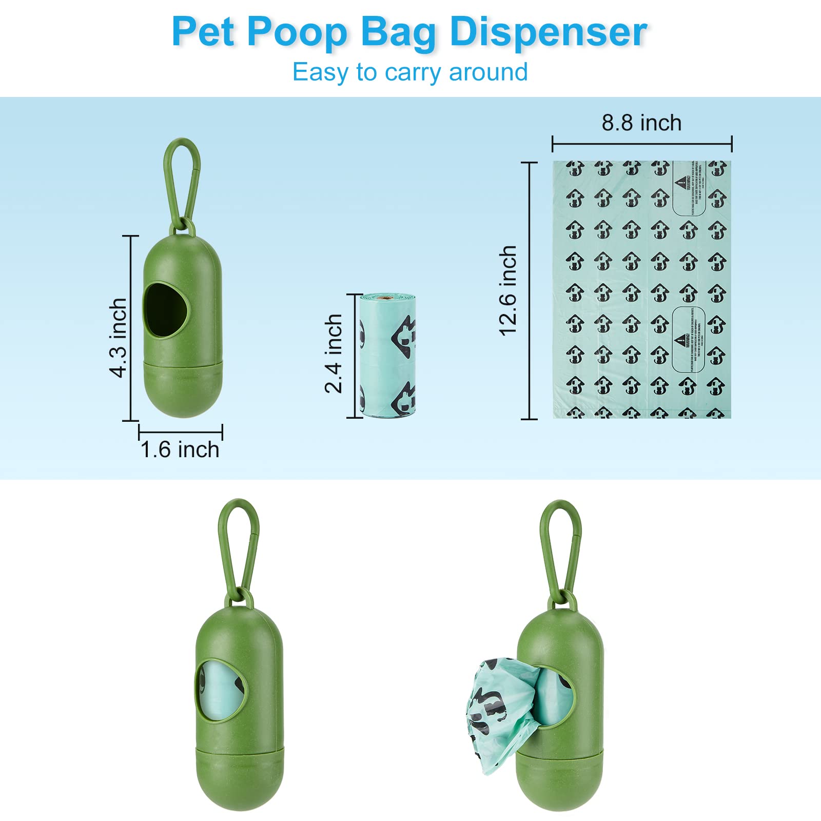 MYPIN poop bag dispenser provides extra bags on the go.