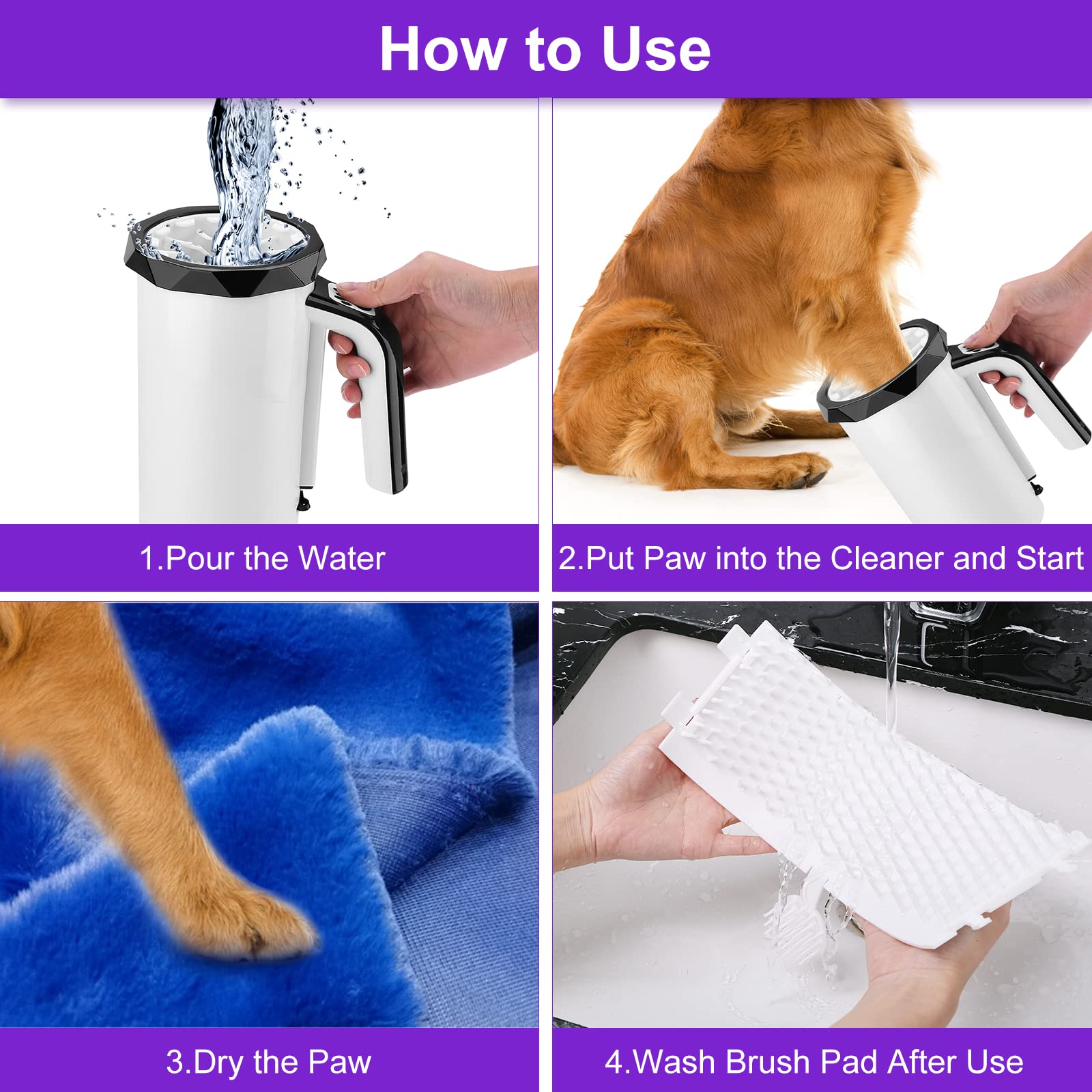 Compact, portable design ideal for outdoor paw cleaning with pets