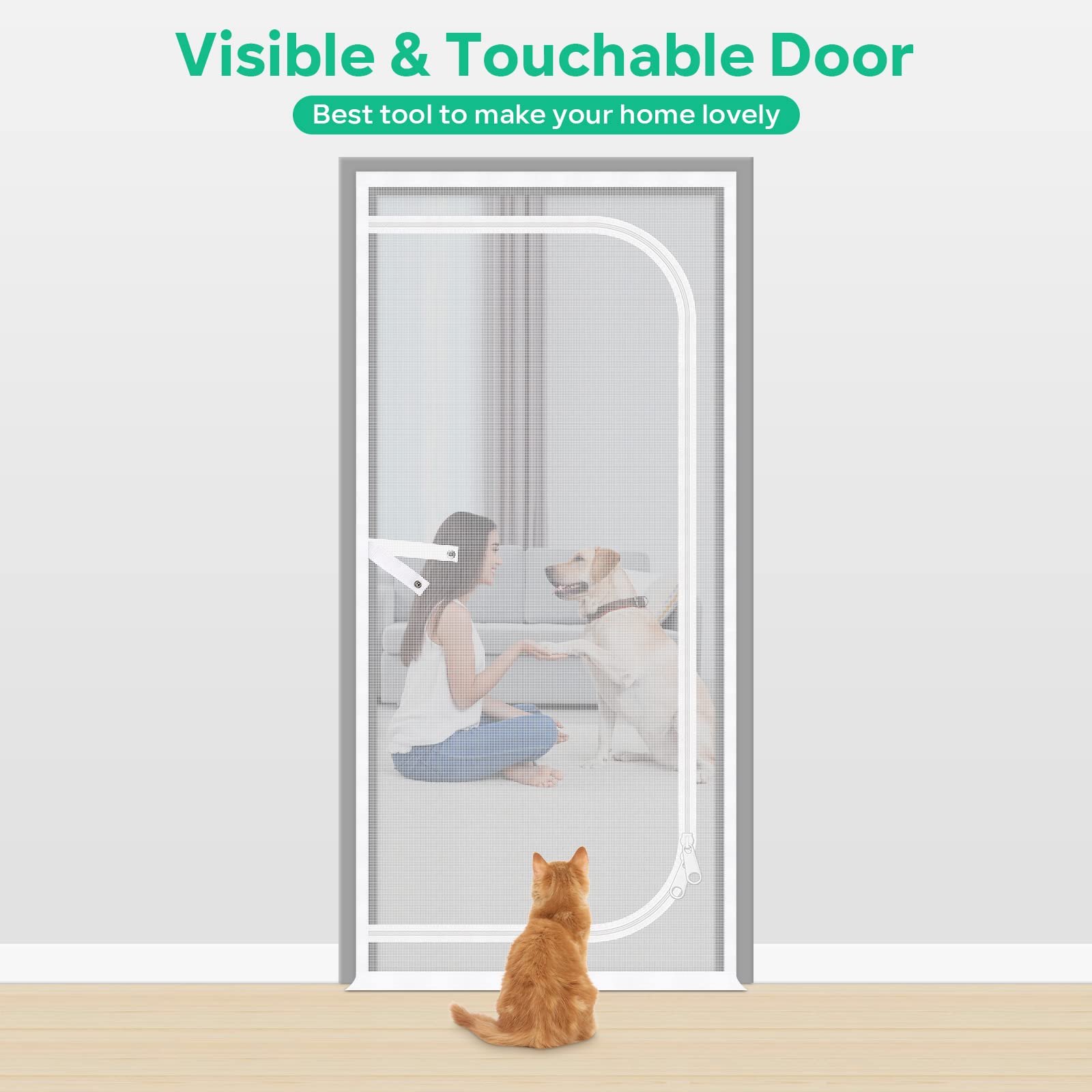 Durable, easy-clean mesh and components on the MYPIN screen door