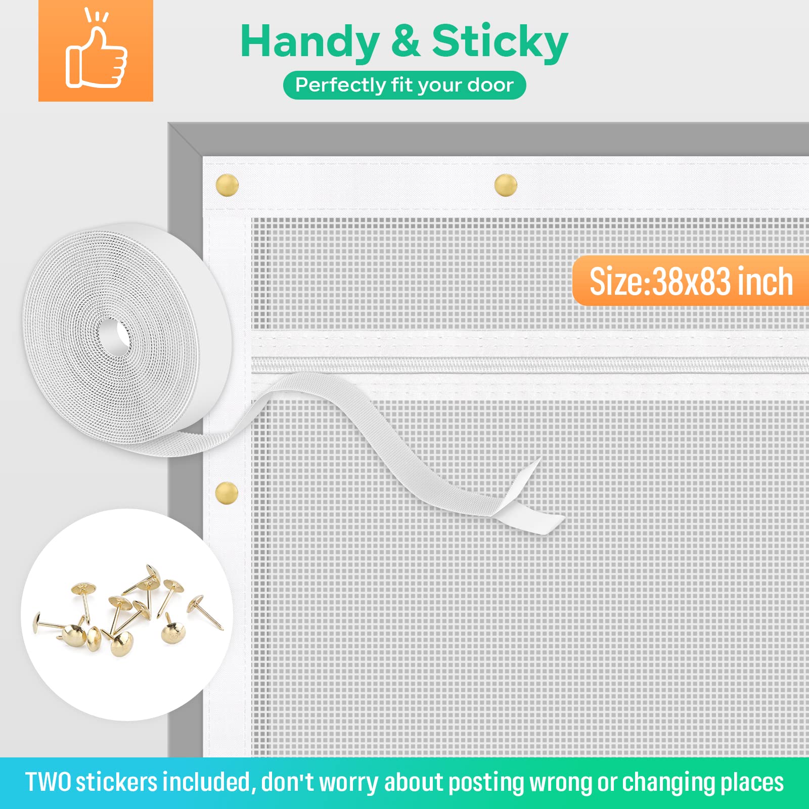 Sturdy sticker design and fasteners on the MYPIN cat screen door