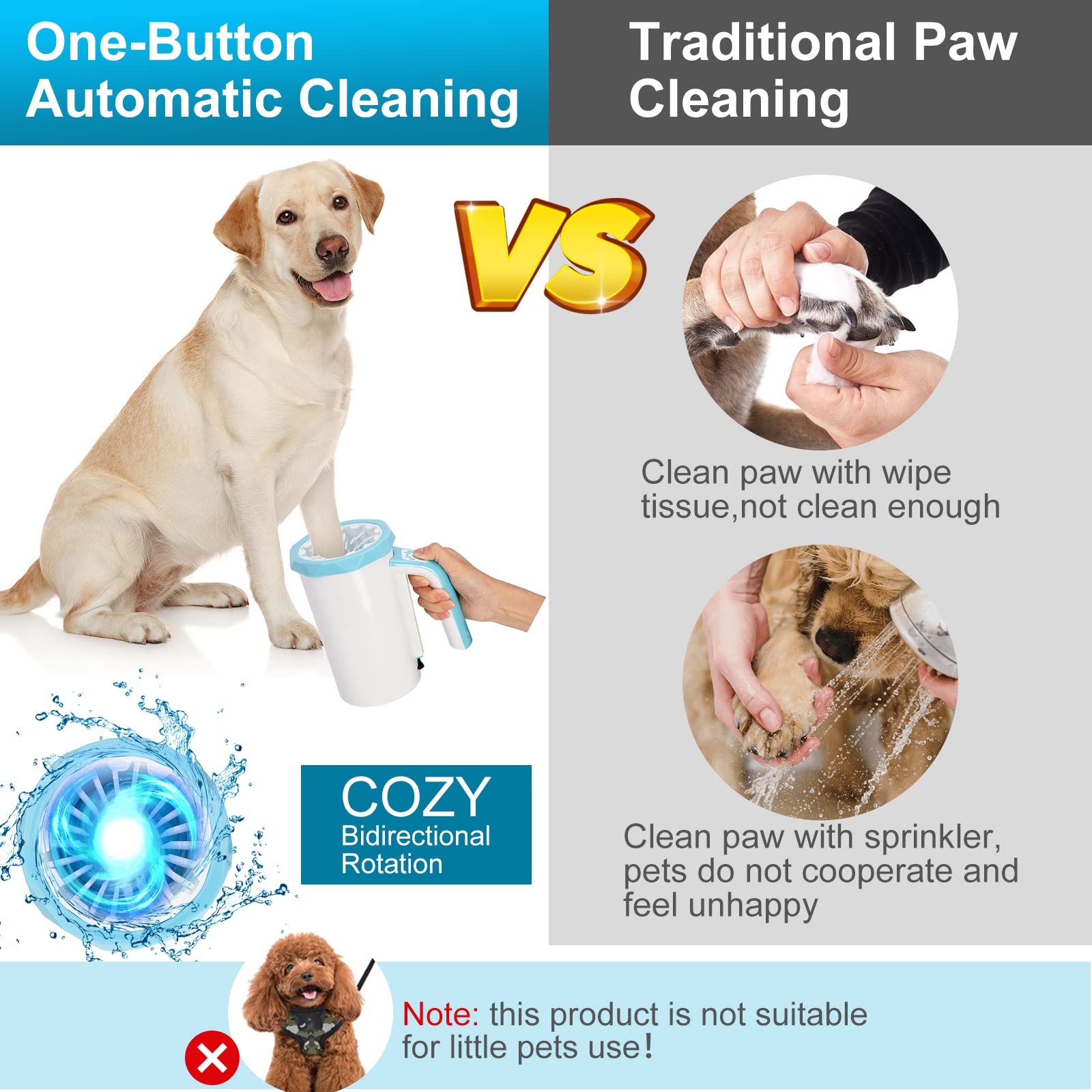 MYPIN soft silicone brush at the base for thorough paw cleaning