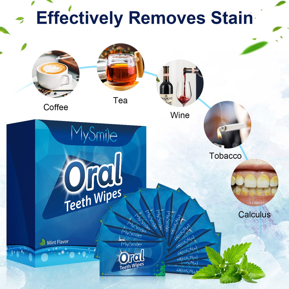 MySmile disposable finger brush for quick dental care anywhere.