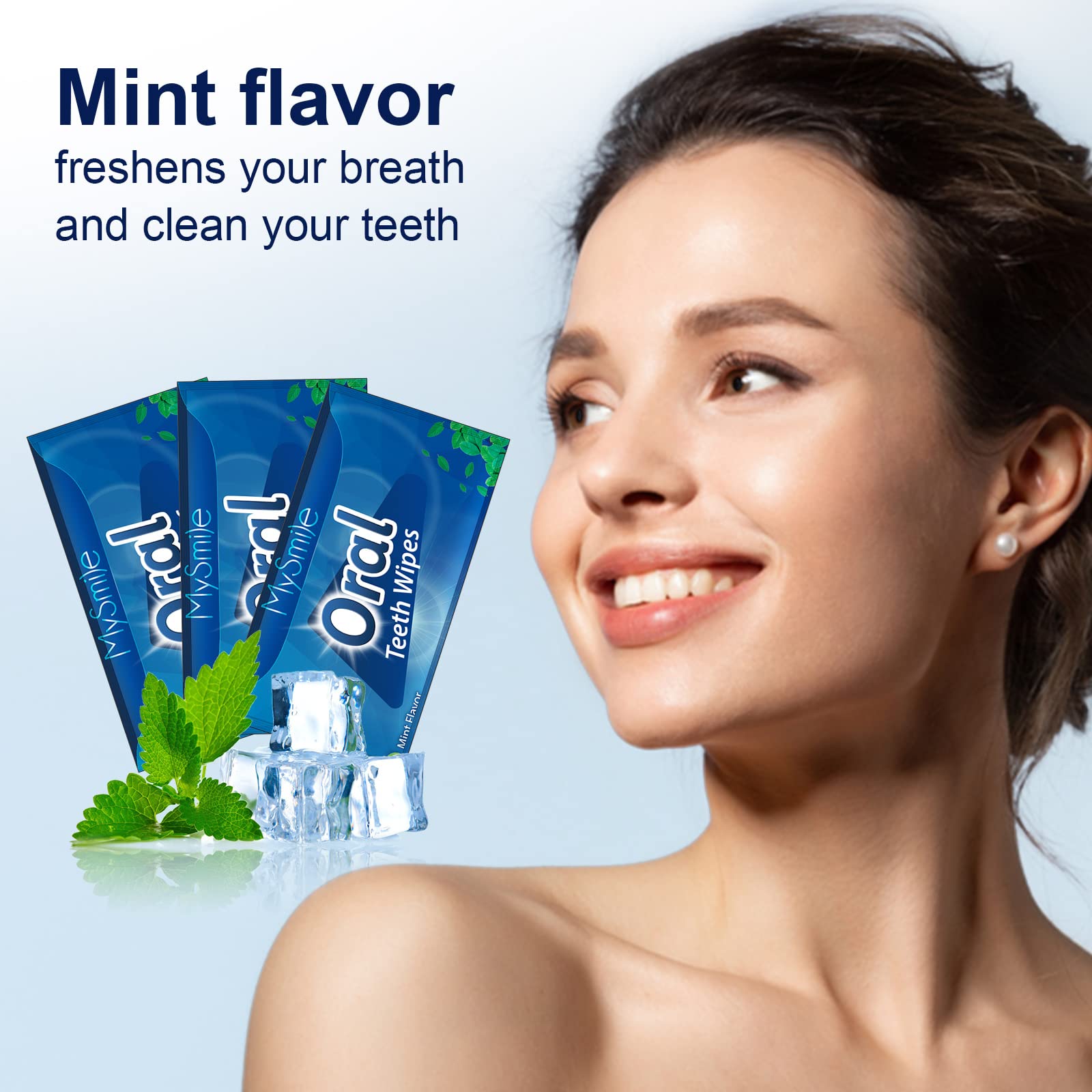 MySmile mint-flavor wipes deliver a fresh breath after use.