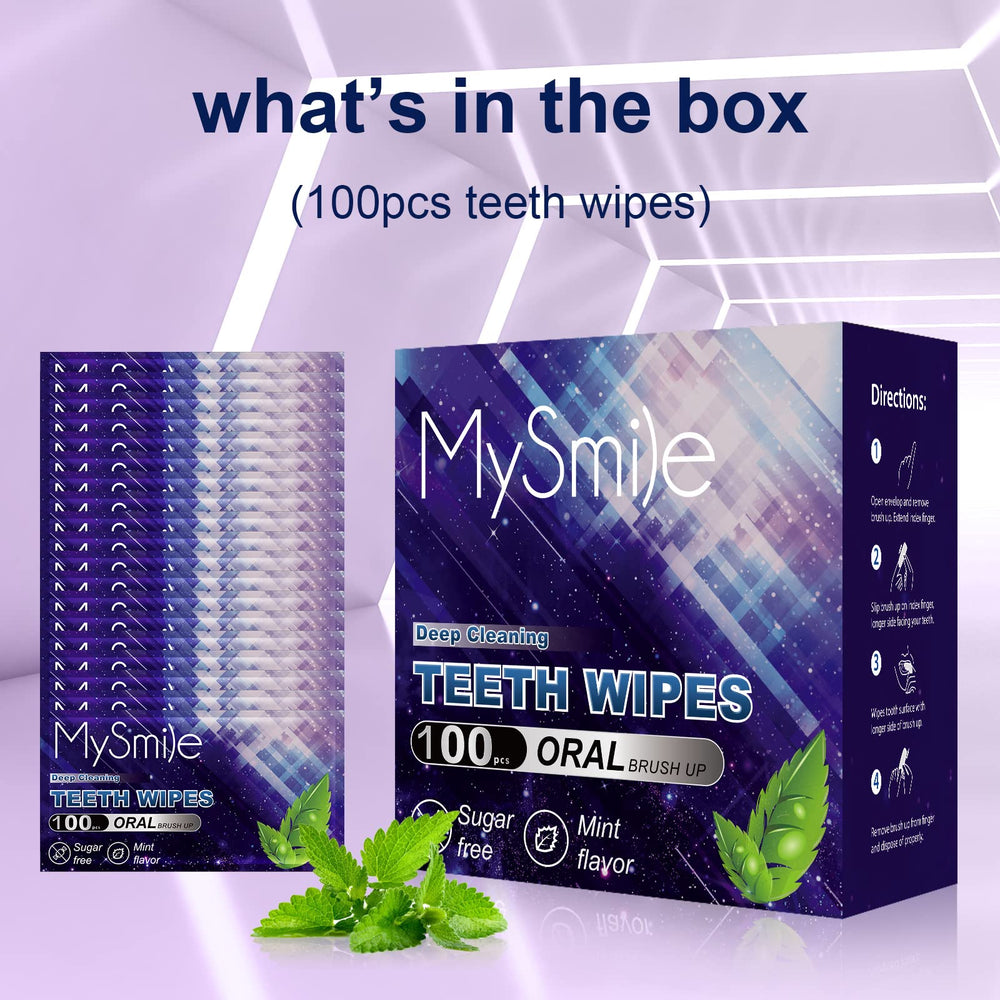 MySmile Teeth Wipes are sugar-free and minty for daily use.
