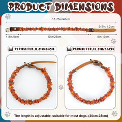 Close-up of Baltic amber beads on Mysora collar for natural, comfortable pet styling.