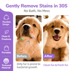 MyTend tear stain removal action demonstrated on dogs