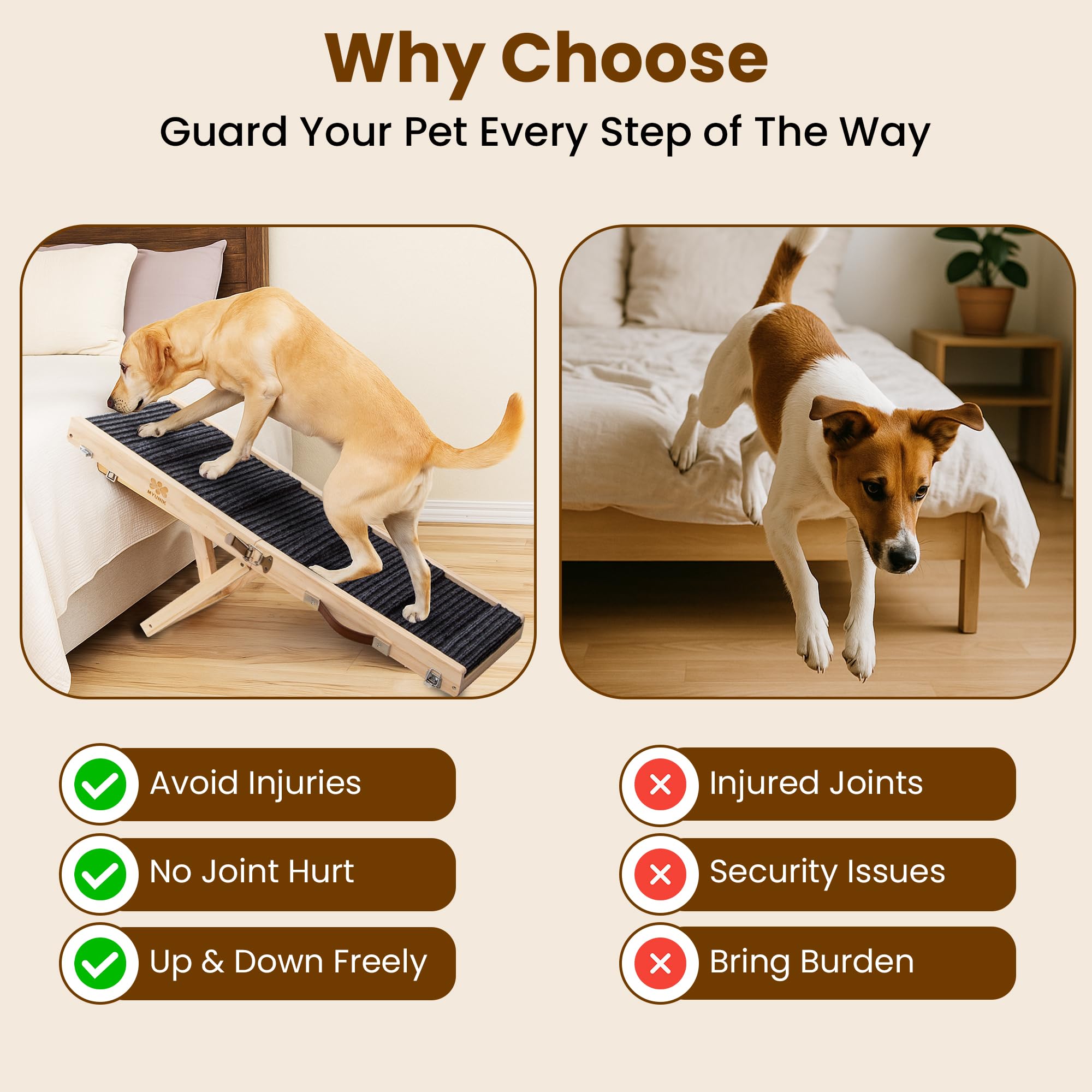 MYUNIK foldable pet ramp ready for couch or car with simple setup
