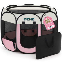 MZNZ dog-cat playpen folded compactly for easy storage.