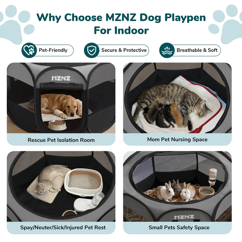 MZNZ portable carrying bag keeps the playpen organized on trips.