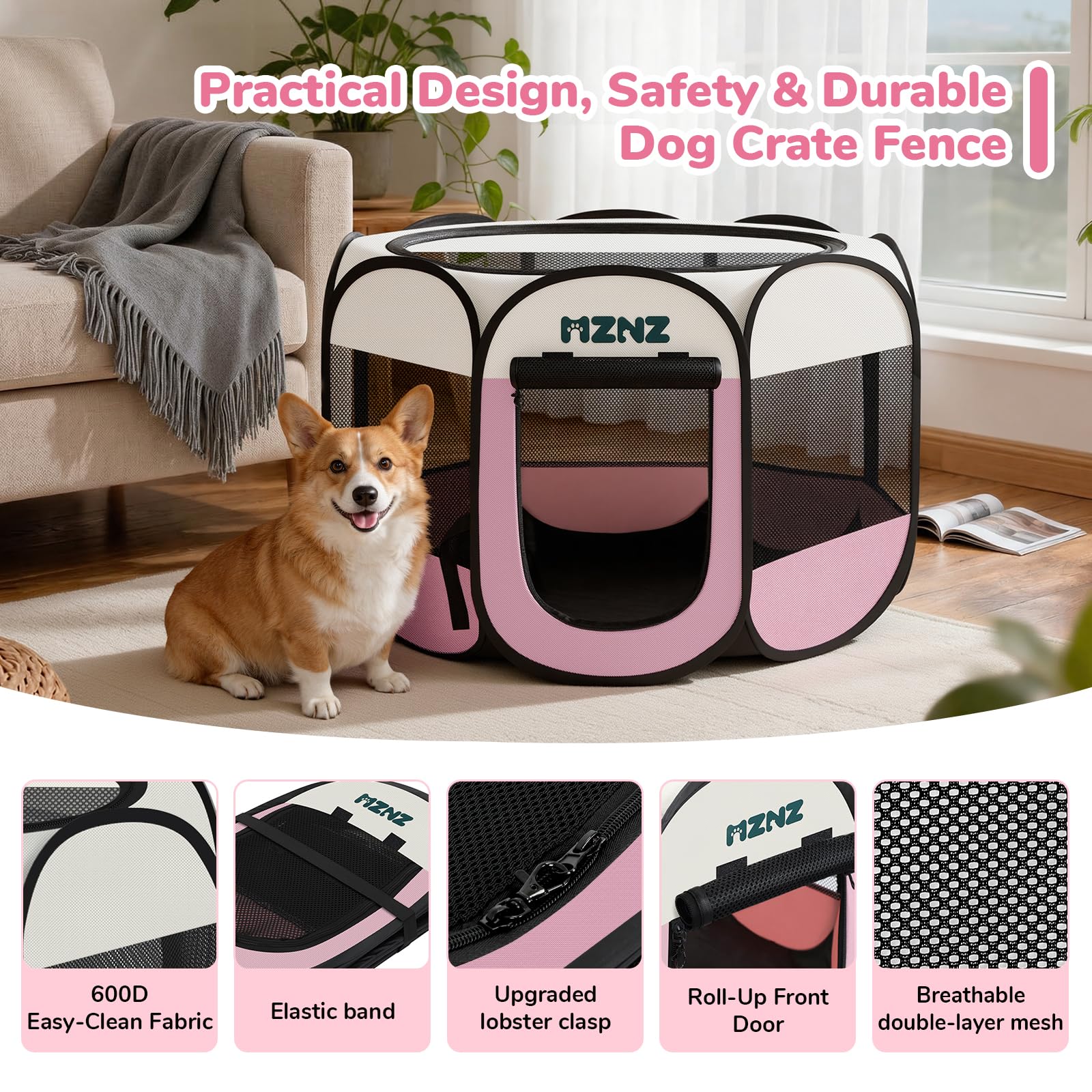 MZNZ Dog Playpen carrying bag for travel and storage