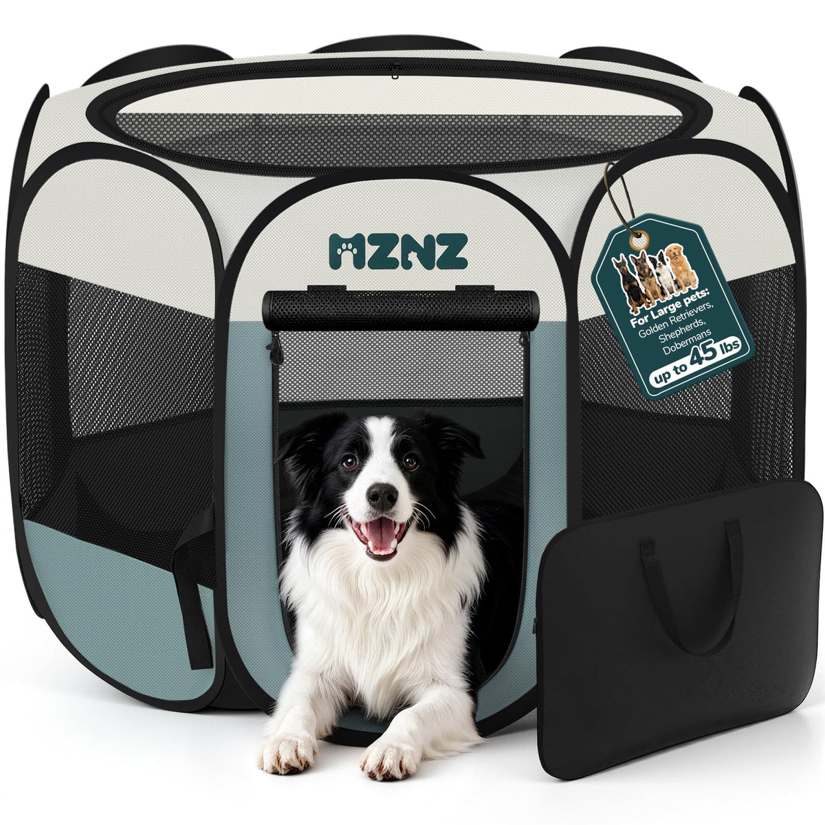 MZNZ dog playpen foldable pop-up in carry bag for easy transport