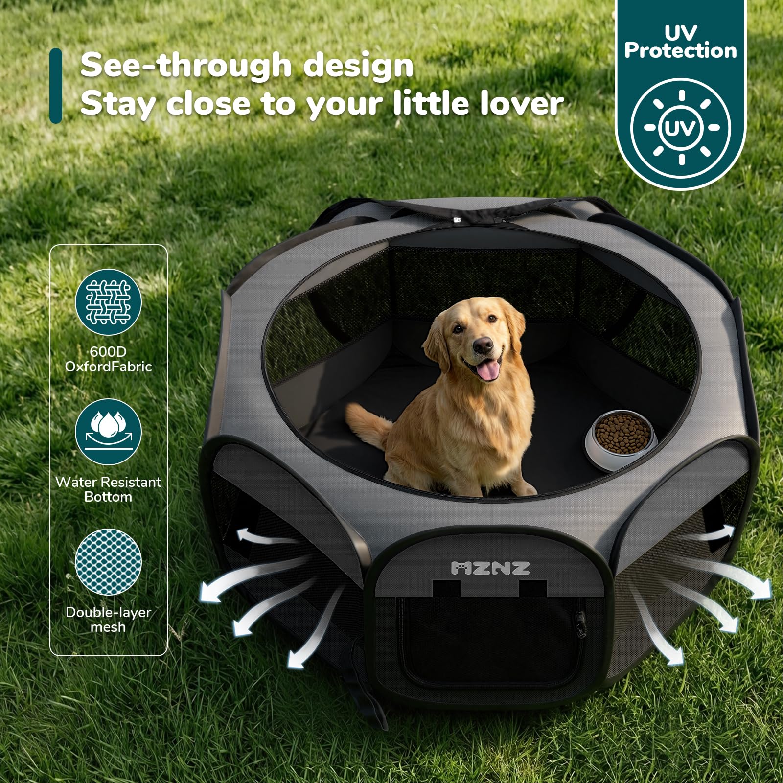 MZNZ multi-pet enclosure suits dogs, cats, and small animals in one space.