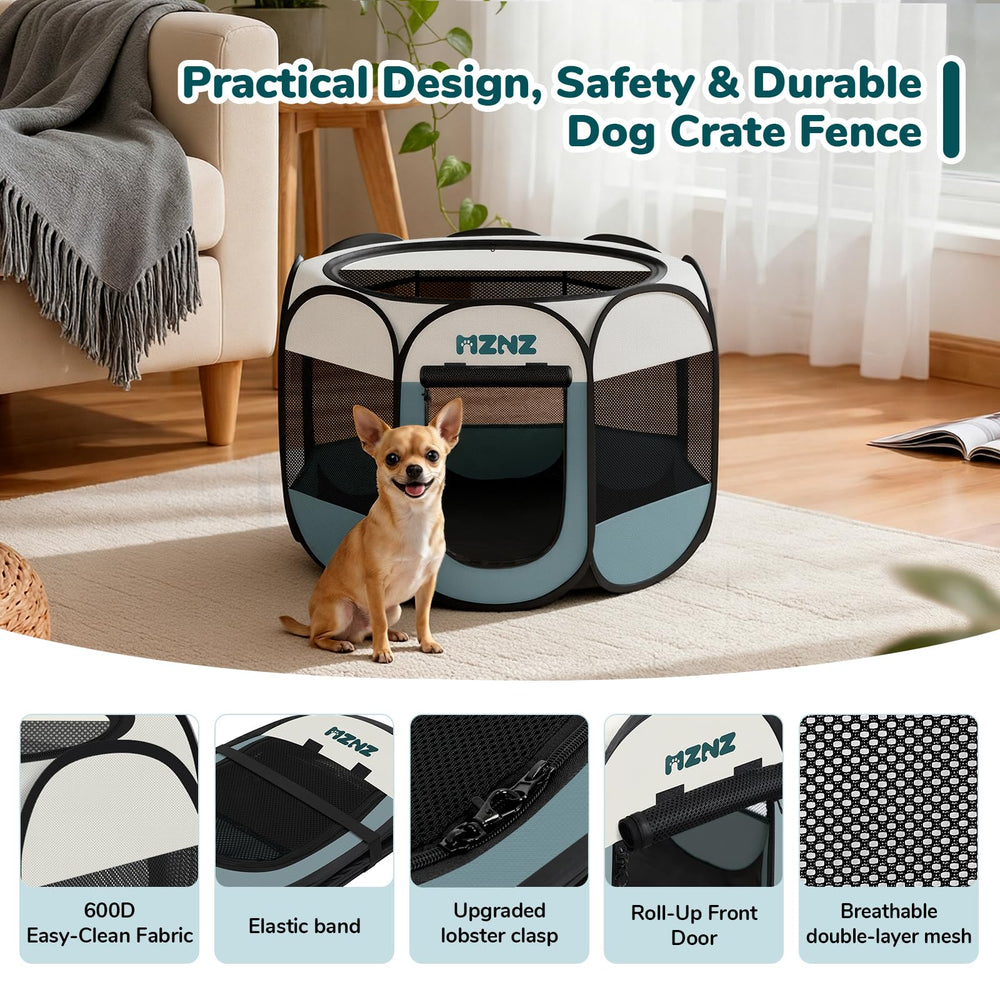 MZNZ pop-up playpen requires no tools for quick setup