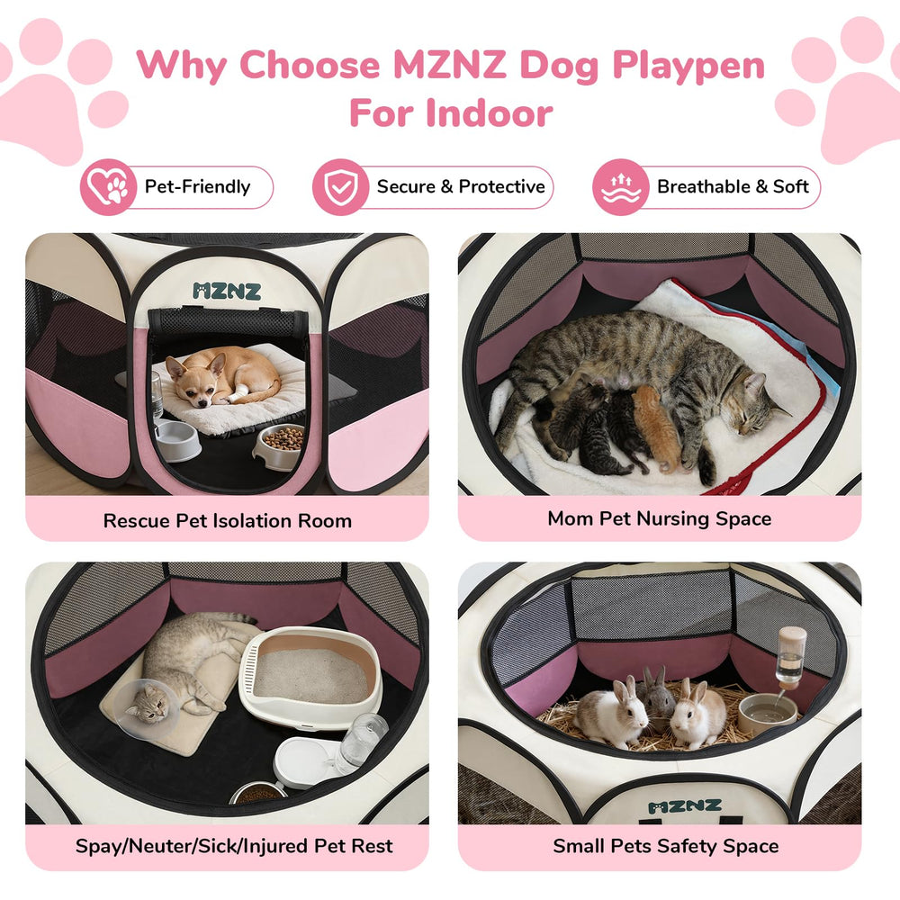 MZNZ portable pet crate folds for simple travel.