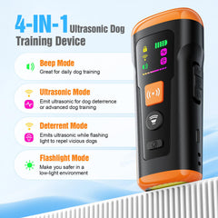 Mzorts dog bark deterrent device side view showing portable design for outdoor use