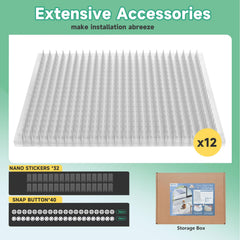 S cat mat with snap-buttons and nano-stickers for secure placement