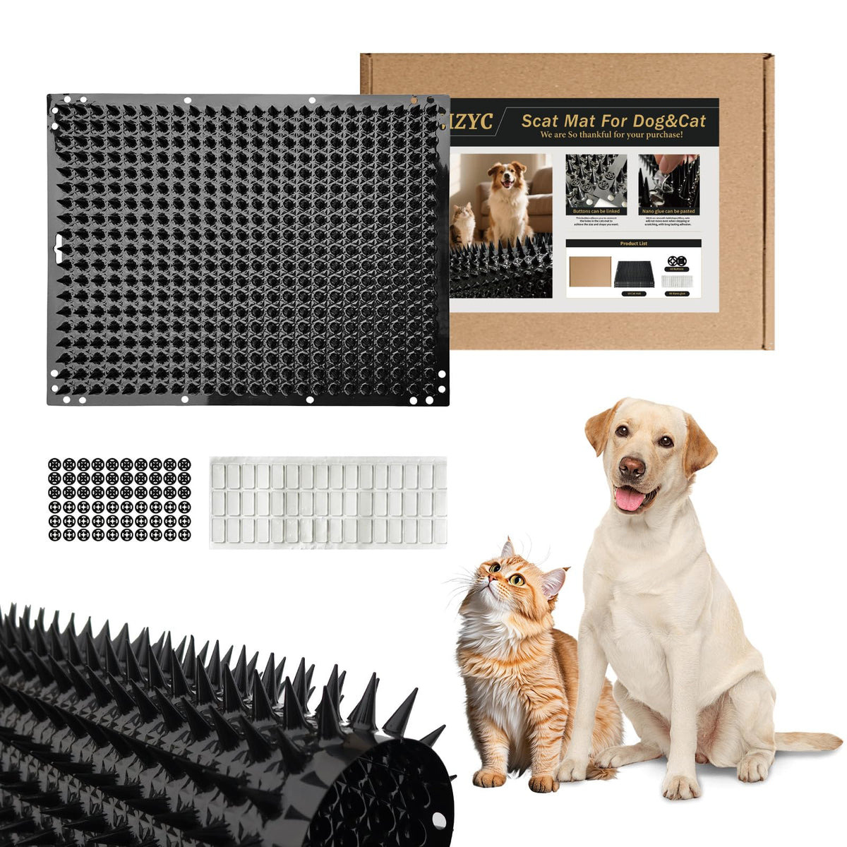 MZYC scat mat on sofa deters dogs safely while protecting furniture