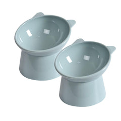 NABOKIO tilted elevated cat food bowl with whisker-friendly slant improves feeding and reduces mess